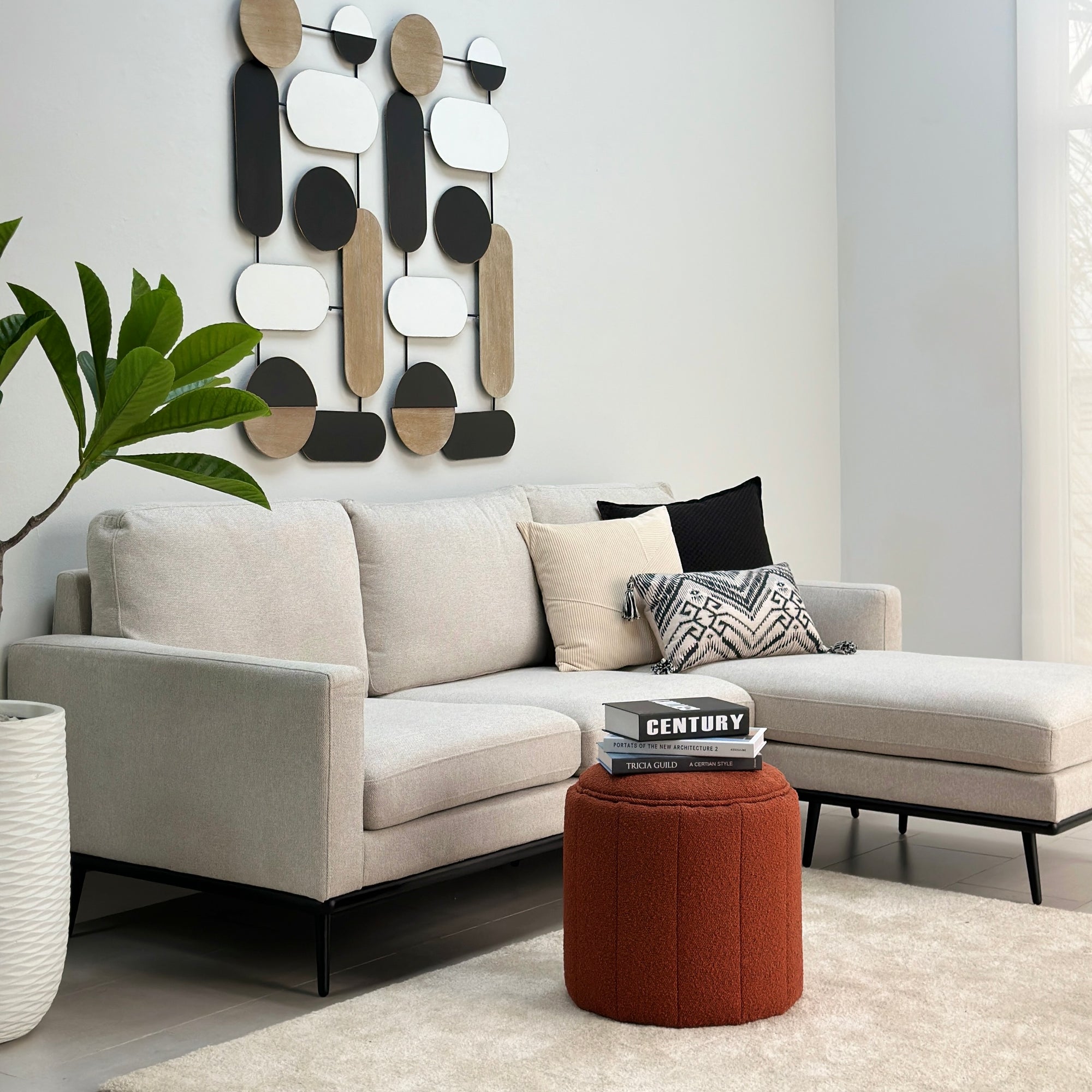 Comfy Reversible Chaise Ivory Sectional