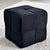 Criss-Cross Corduroy Black Ottoman
