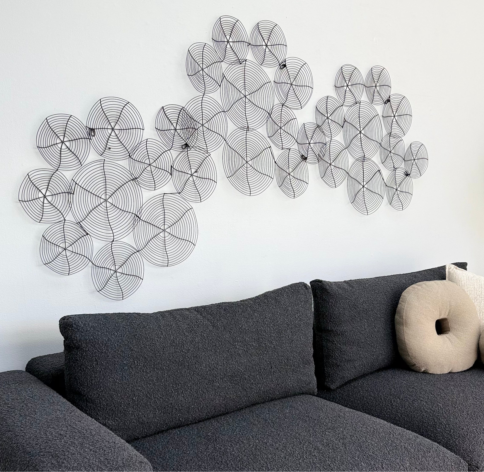 Wire Tangle Black Metal Wall Art