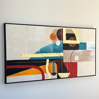 Abstract Connections Framed Oil Hand Painted Wall Art