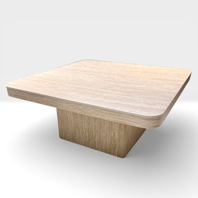 Faux Travertine Square Coffee Table Ceramic Top