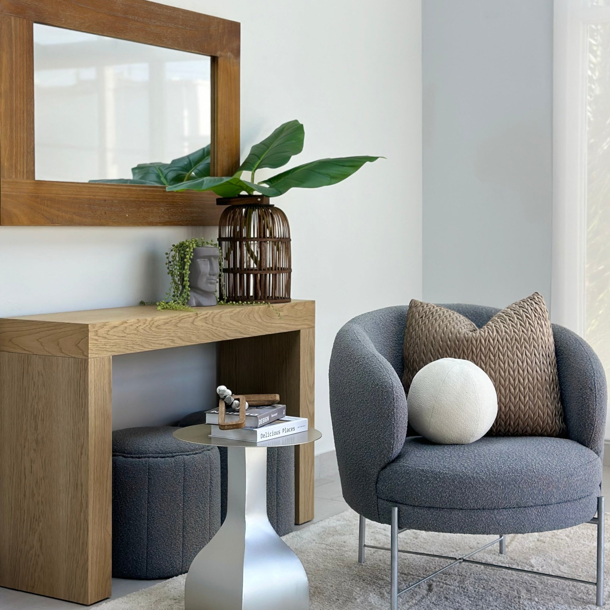 Accent Silver Metal Side Table