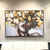 Floral Golden Woman Hand Painted Framed Wall Art