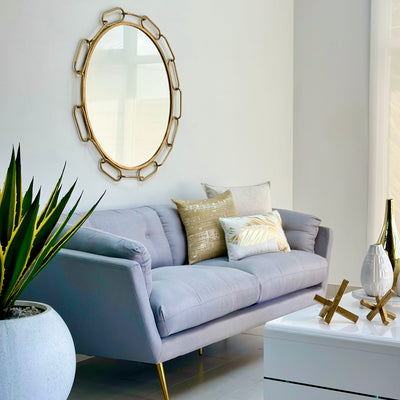 Jabb Classic Gray Sofa Golden Legs