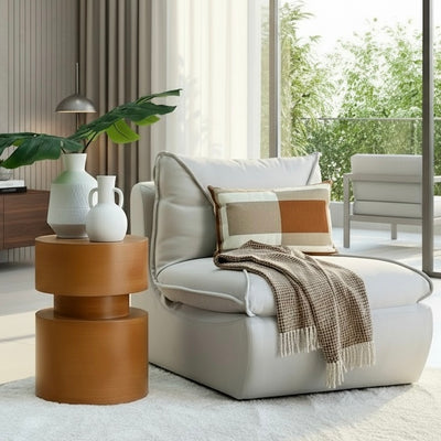 Double Layer Ivory Accent Chair