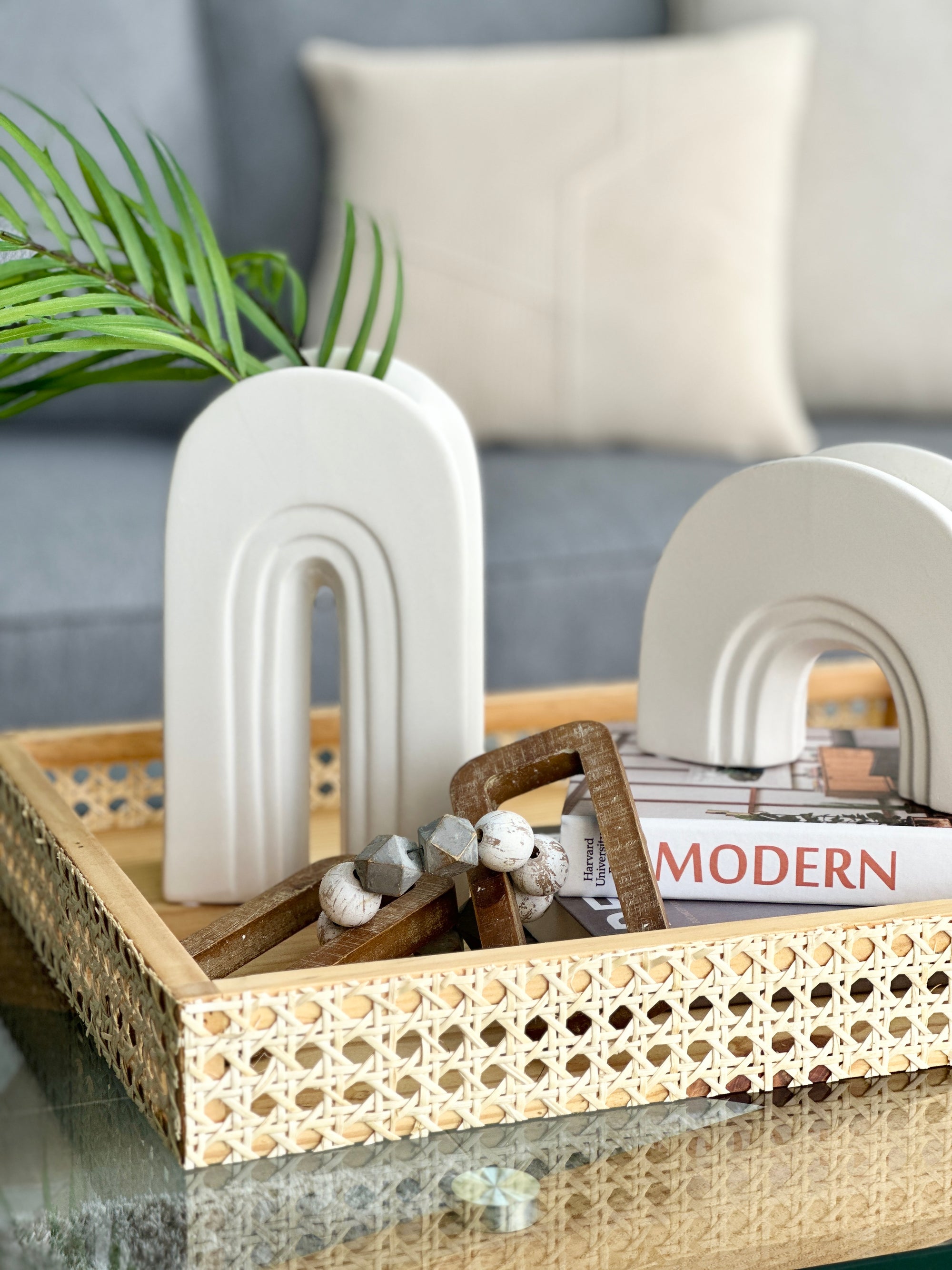 Ceramic Wide Arch White Vase