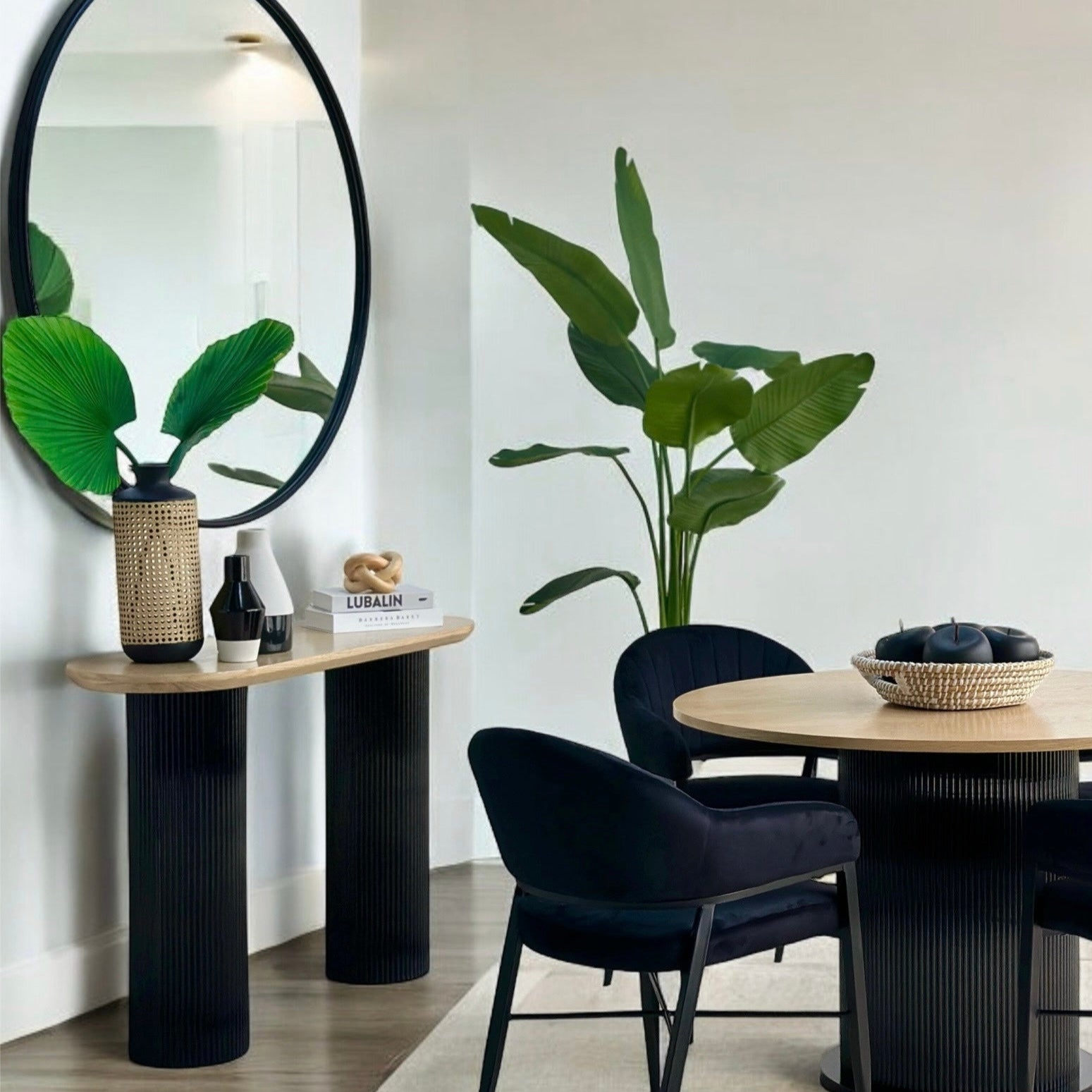 Dual Cylinder Console Table