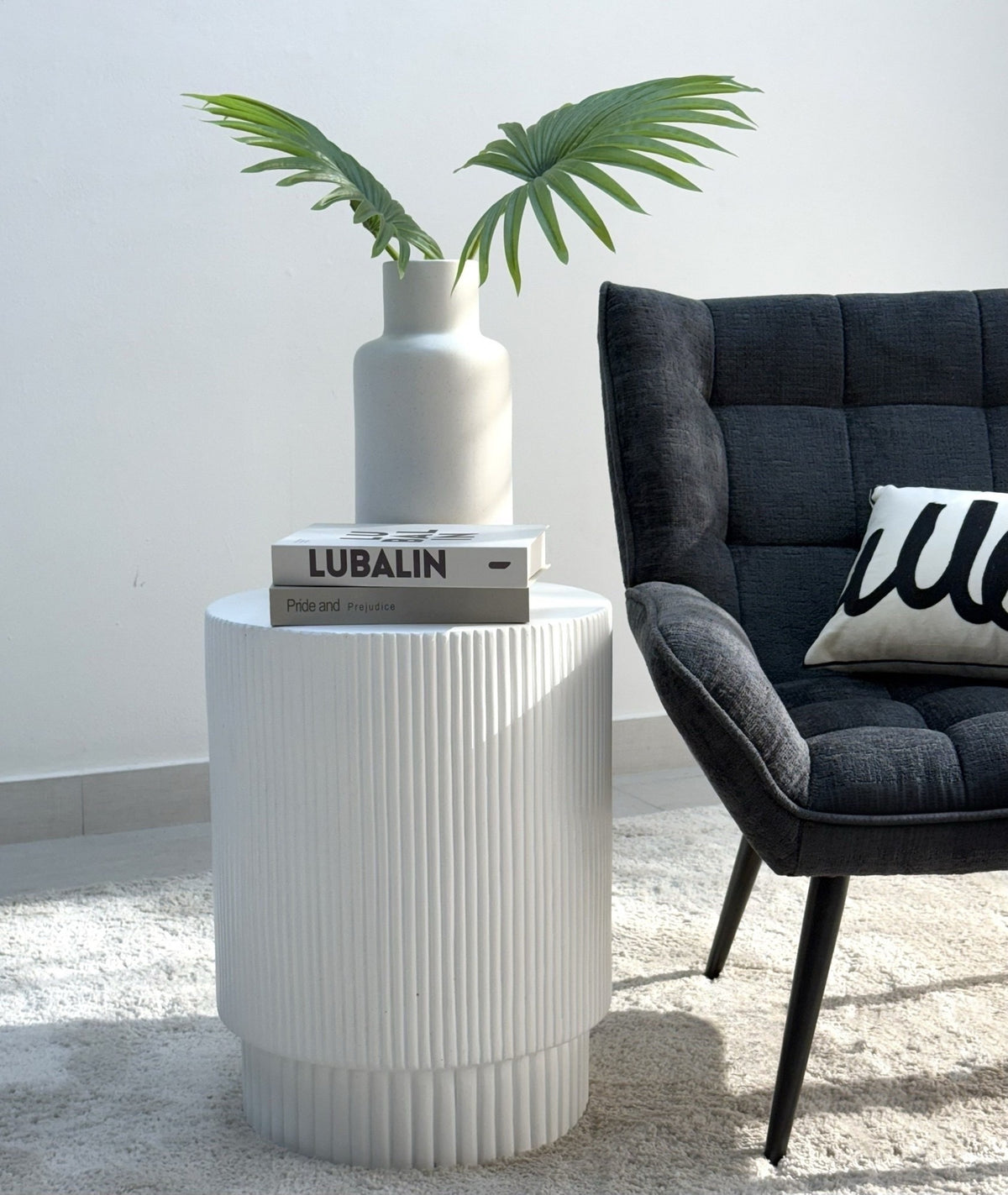 Rondel White Side Table