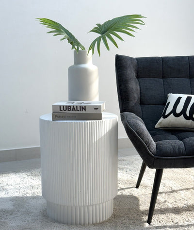 Rondel White Side Table