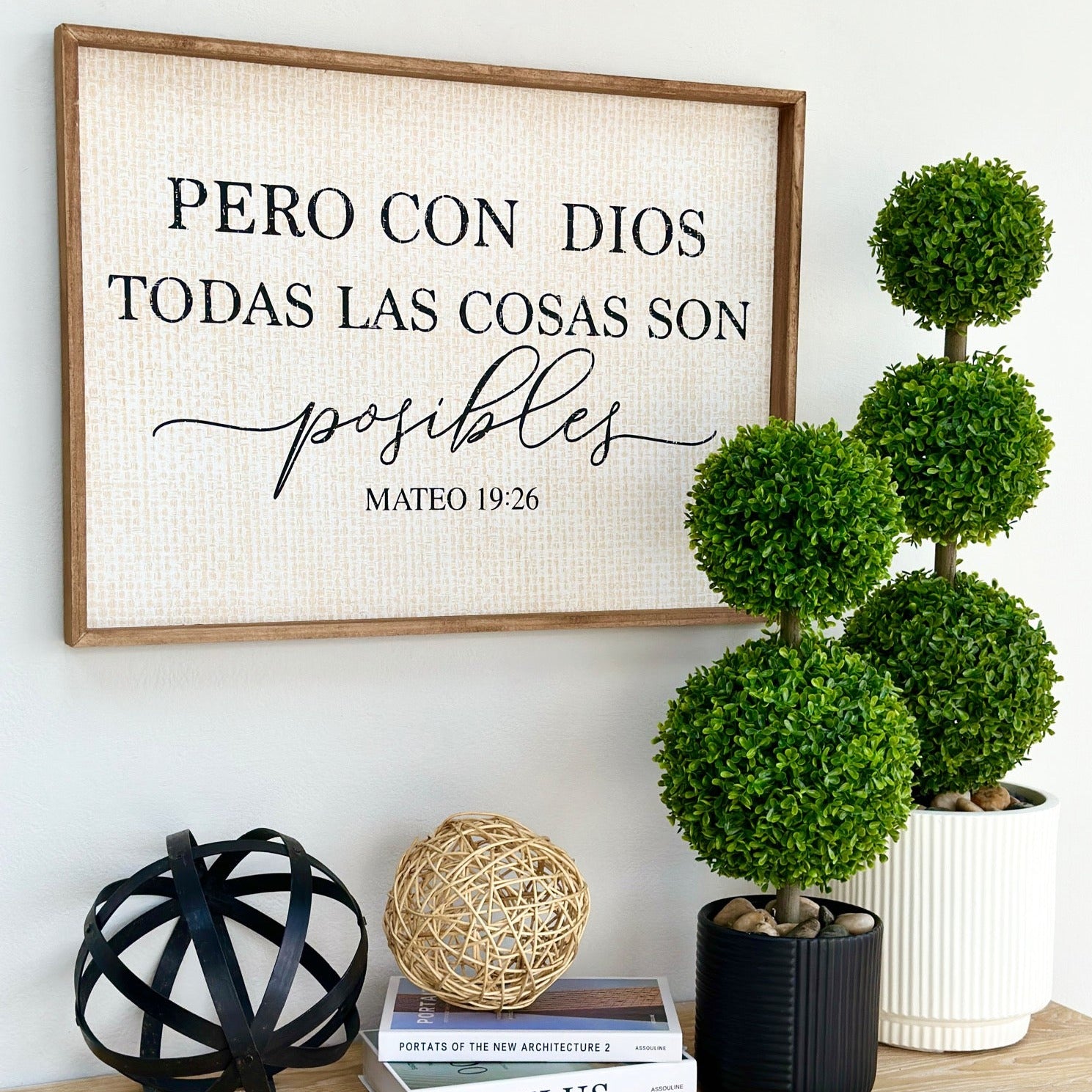 "Todo es Posible para Dios" Wooden Wall Art