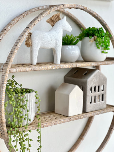 Circular Rattan Shelf
