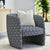 Barrel Bergere Black Printed Chair