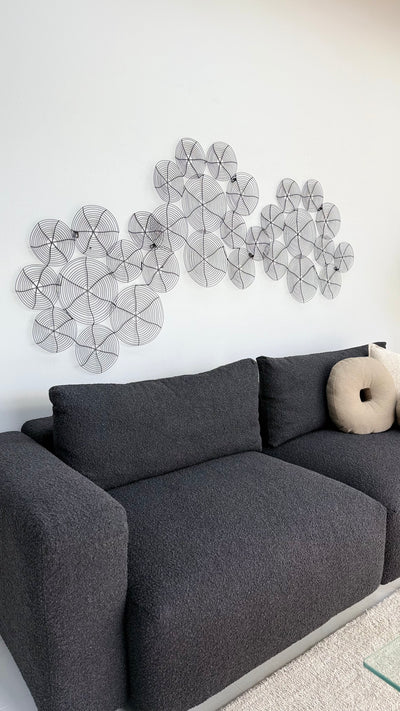 Wire Tangle Black Metal Wall Art