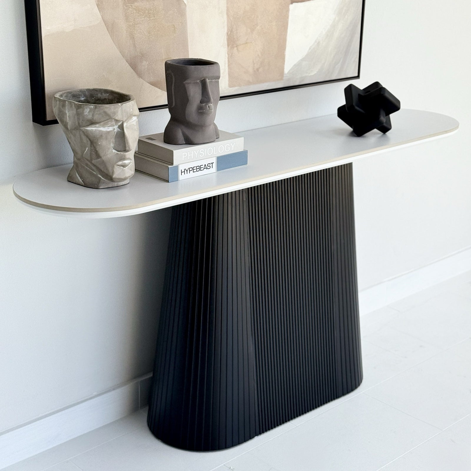 Eclipse Pedestal Console Table Two Tone