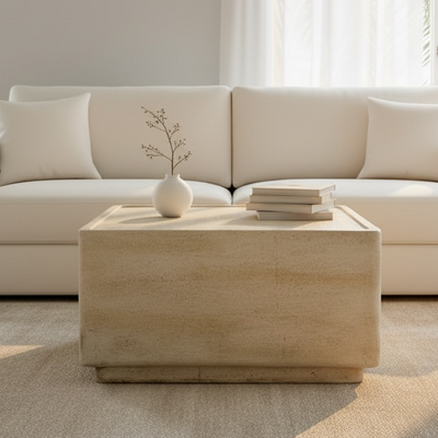 Faux Stone Square Block Coffee Table