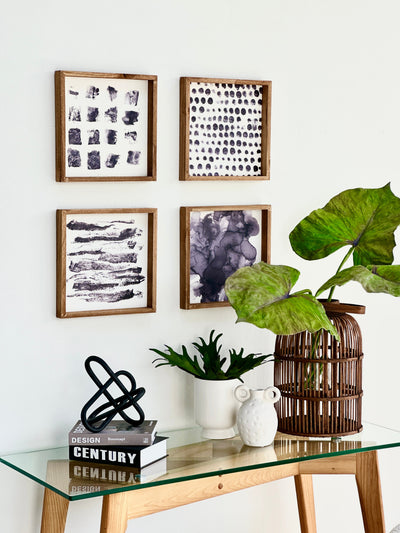 Abstract Multi Dots Wooden Wall Art