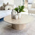 Faux Travertine Pillar Coffee Table Ceramic Top