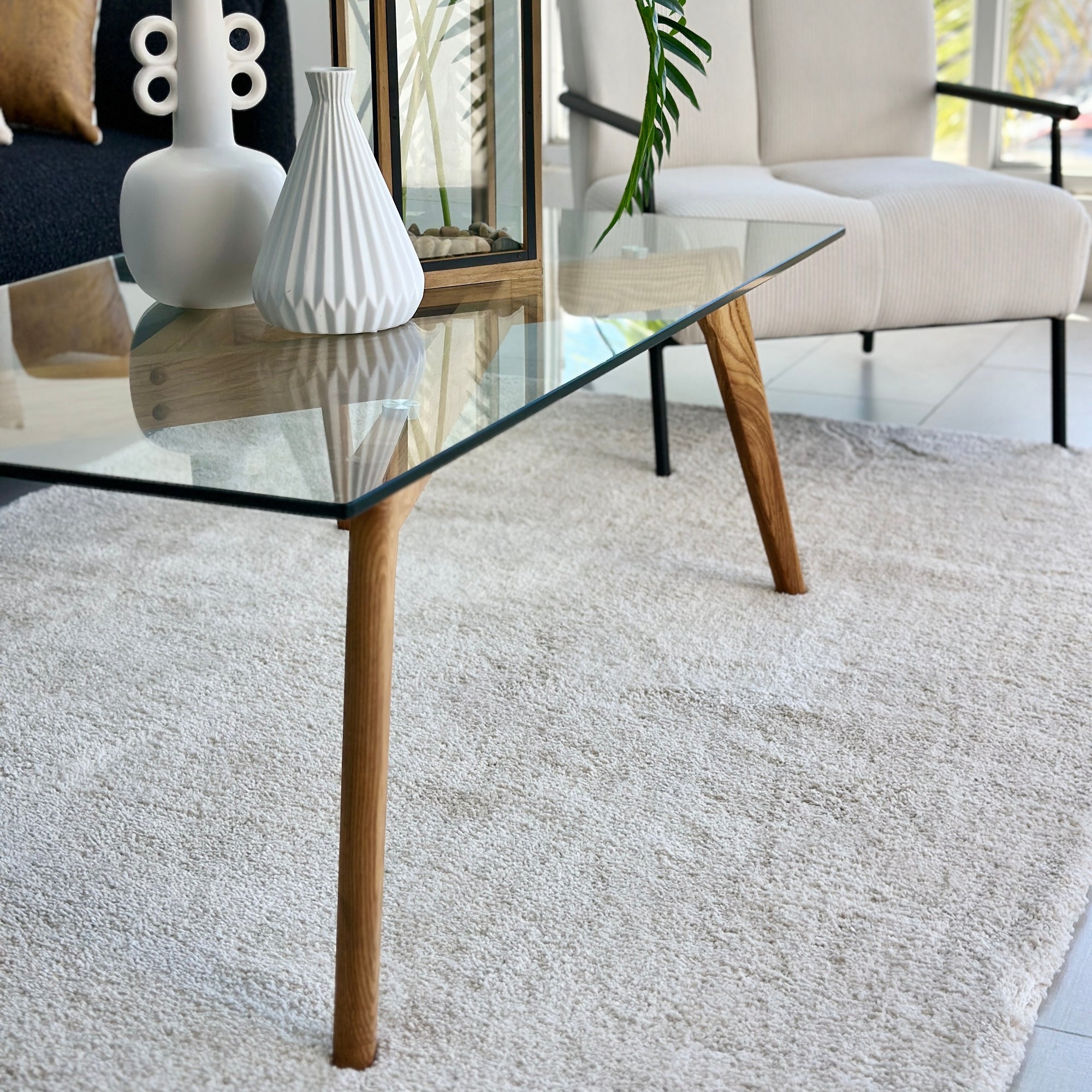 Super Soft Shaggy Ivory Rug 5' x 8'