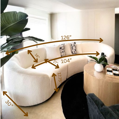 Island Curve Ivory Sofa