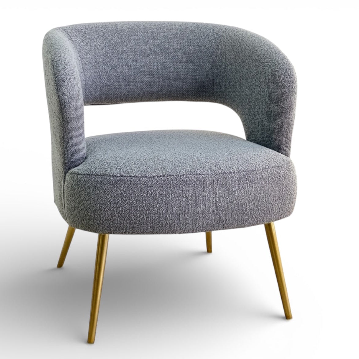 Mid-Century Gray Terry Accent Chair