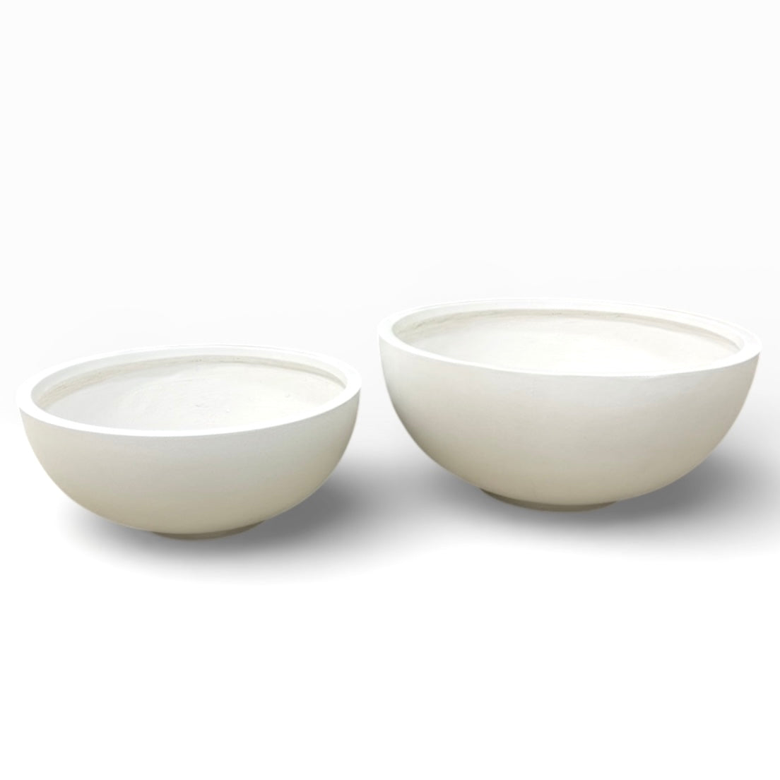 Concavity Fiber Clay Smooth Ivory Planter