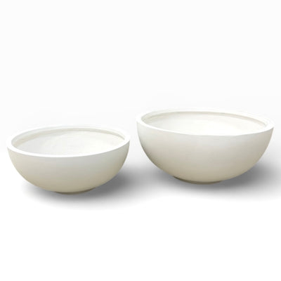 Concavity Fiber Clay Smooth Ivory Planter