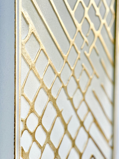 White Pearl Golden Embossed Design