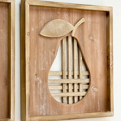 Apple and Pear Wood Wall Decor