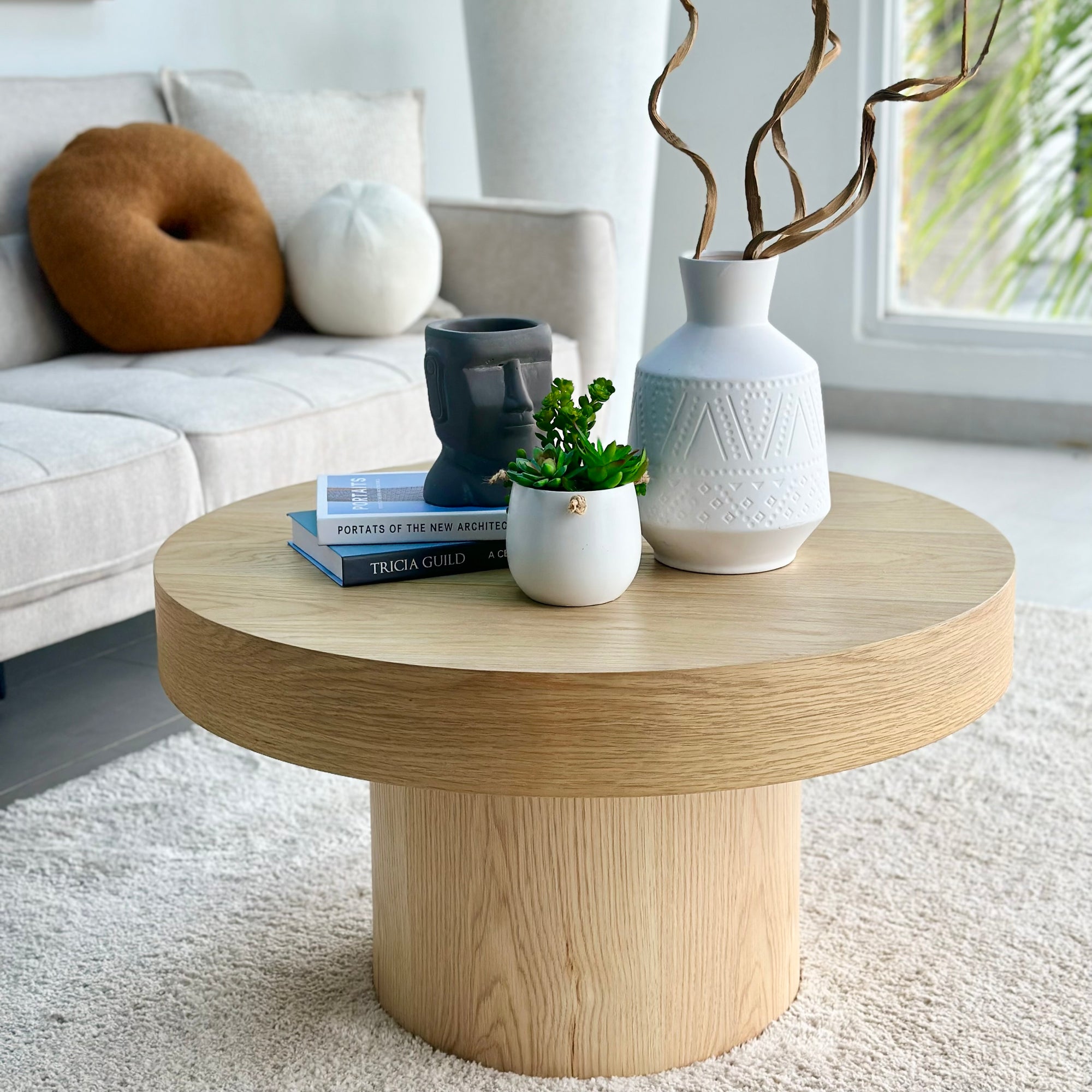 Round Pillar Coffee Table