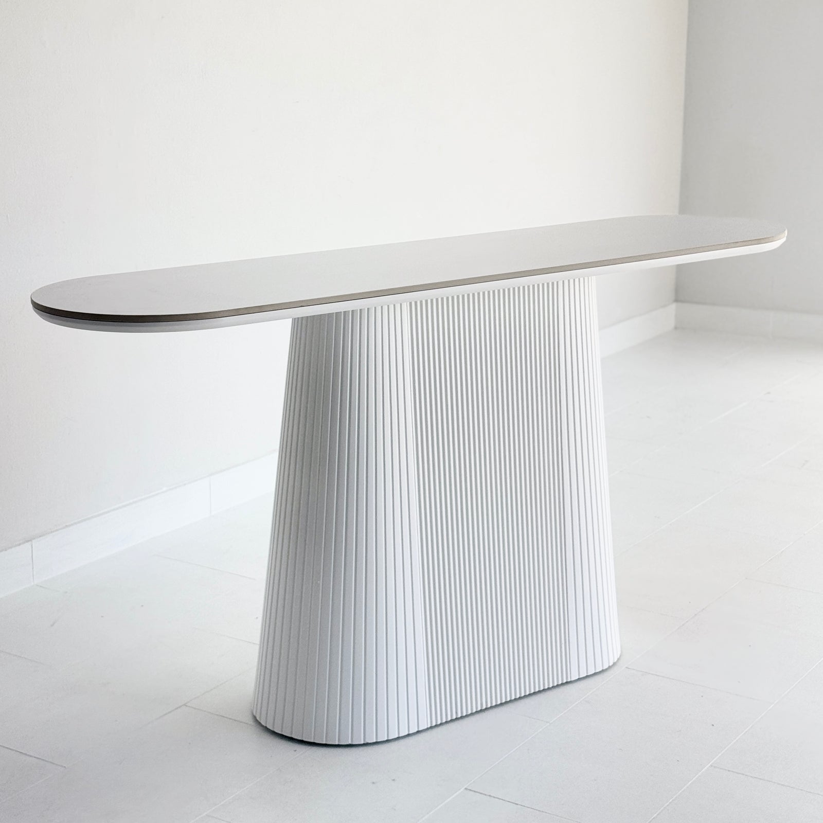 Eclipse Pedestal Console Table White