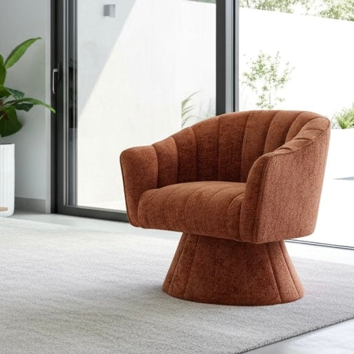 Swivel Barrel Cognac Chair
