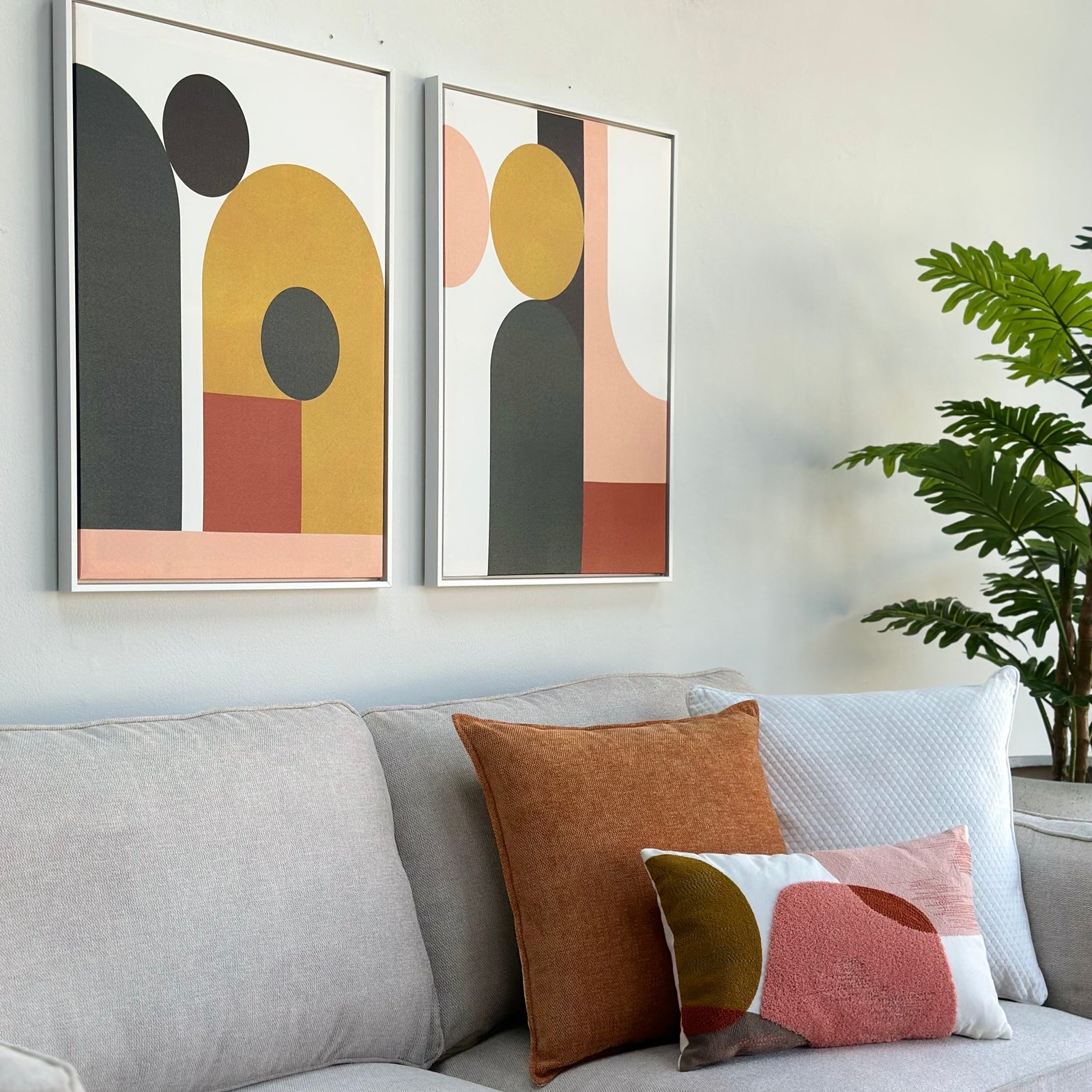 Aesthetic Geo Framed Canvas Print Wall Art