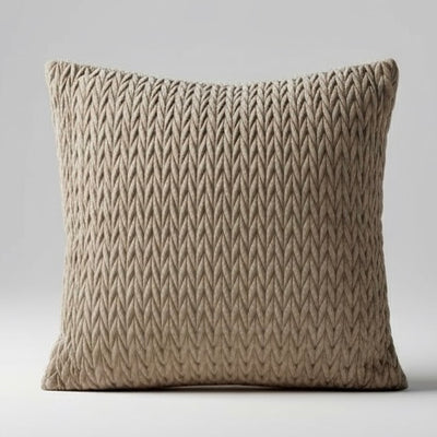 Braided Cushion Satin Brown Pillow