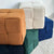 Criss-Cross Corduroy Blue Ottoman