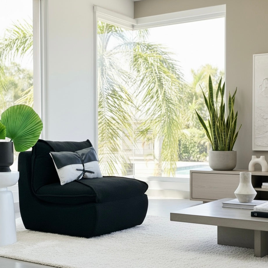 Double Layer Black Accent Chair