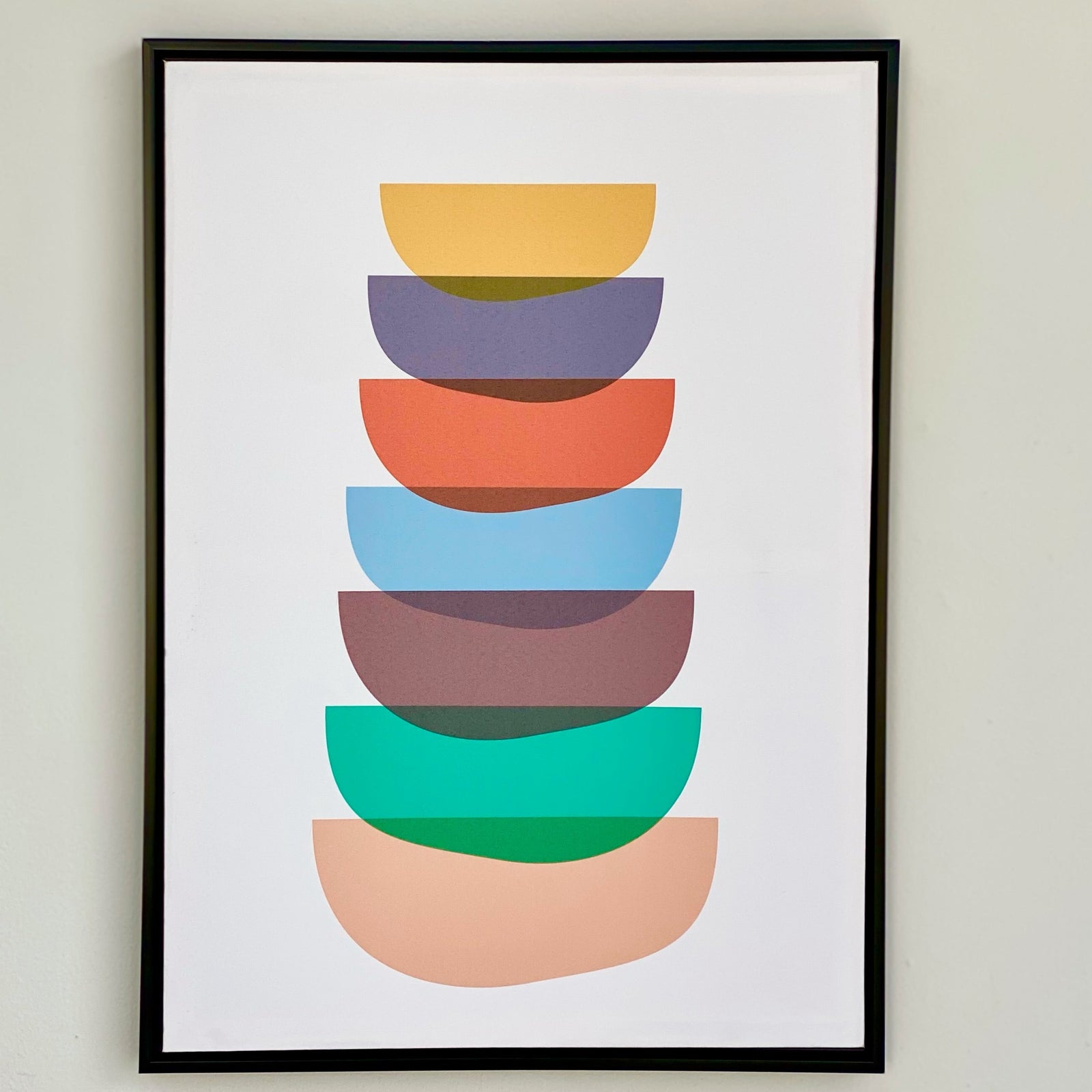 Multi Abstract Arches Framed Canvas Print