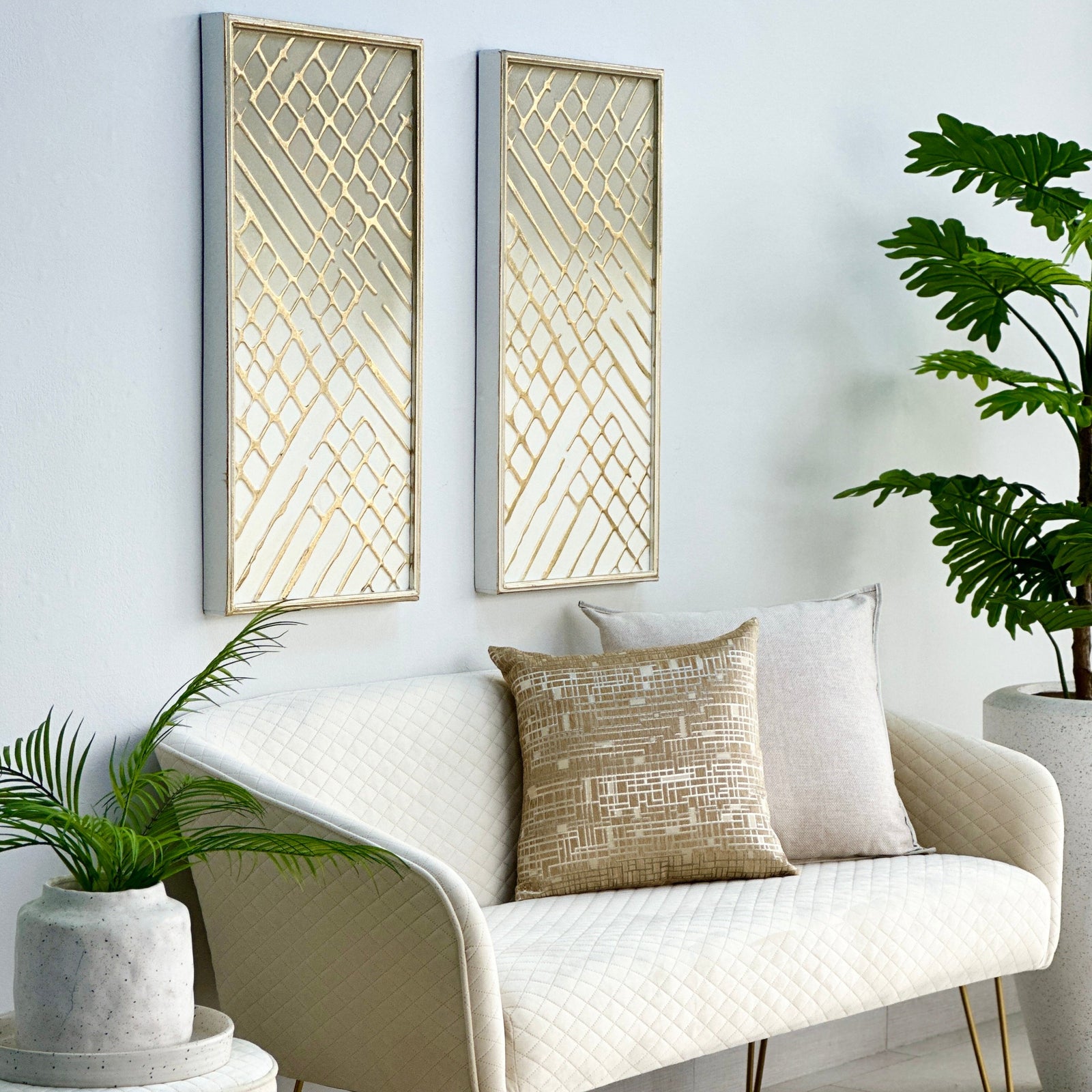 White Pearl Golden Embossed Design