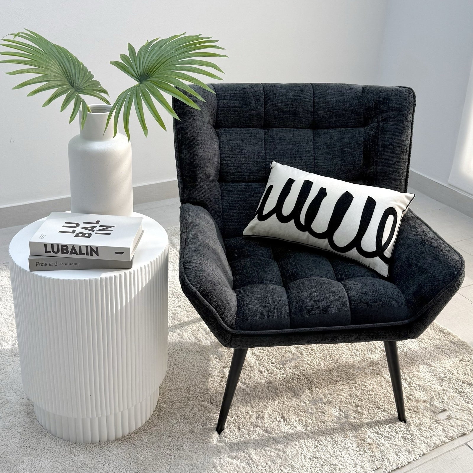 Pigeon Midnight Black Accent Chair