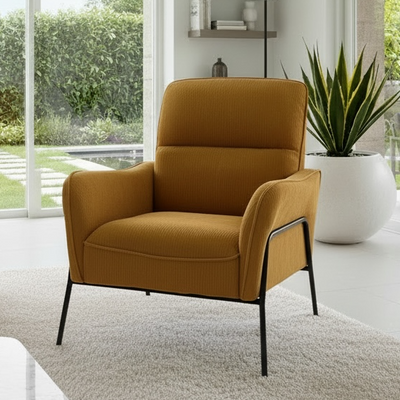Lofty Chair Ochre Corduroy Fabric
