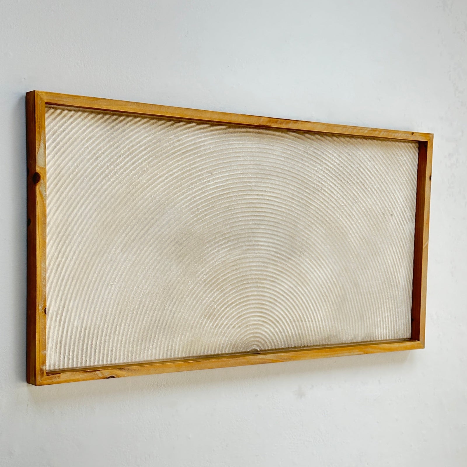 Carved Wash Ivory Arch Wooden Wall Art