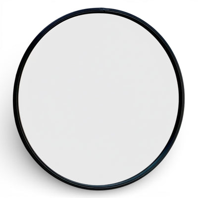 Moderna Metal Black Frame 48" Round Mirror