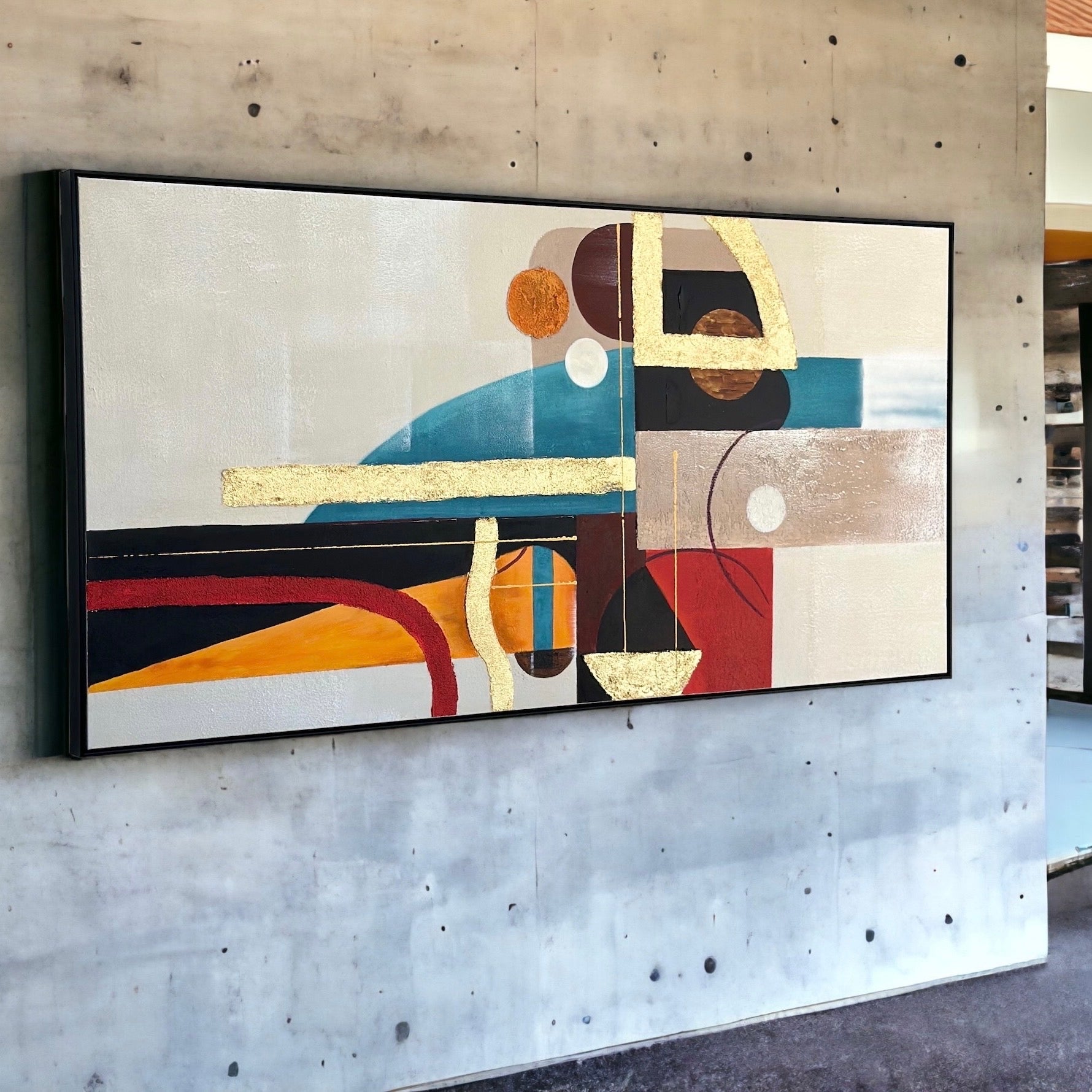 Abstract Connections Framed Oil Hand Painted Wall Art