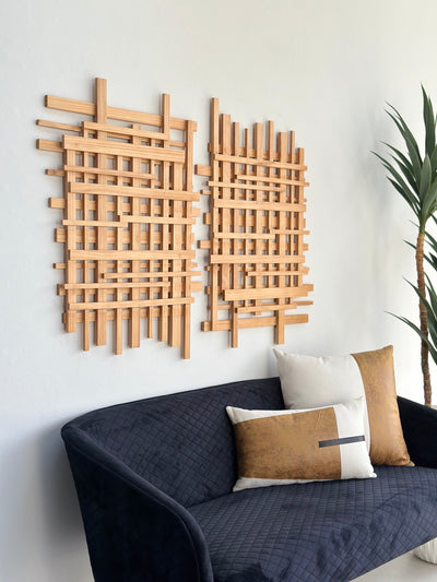 Abstract Wooden Structure Wall Art