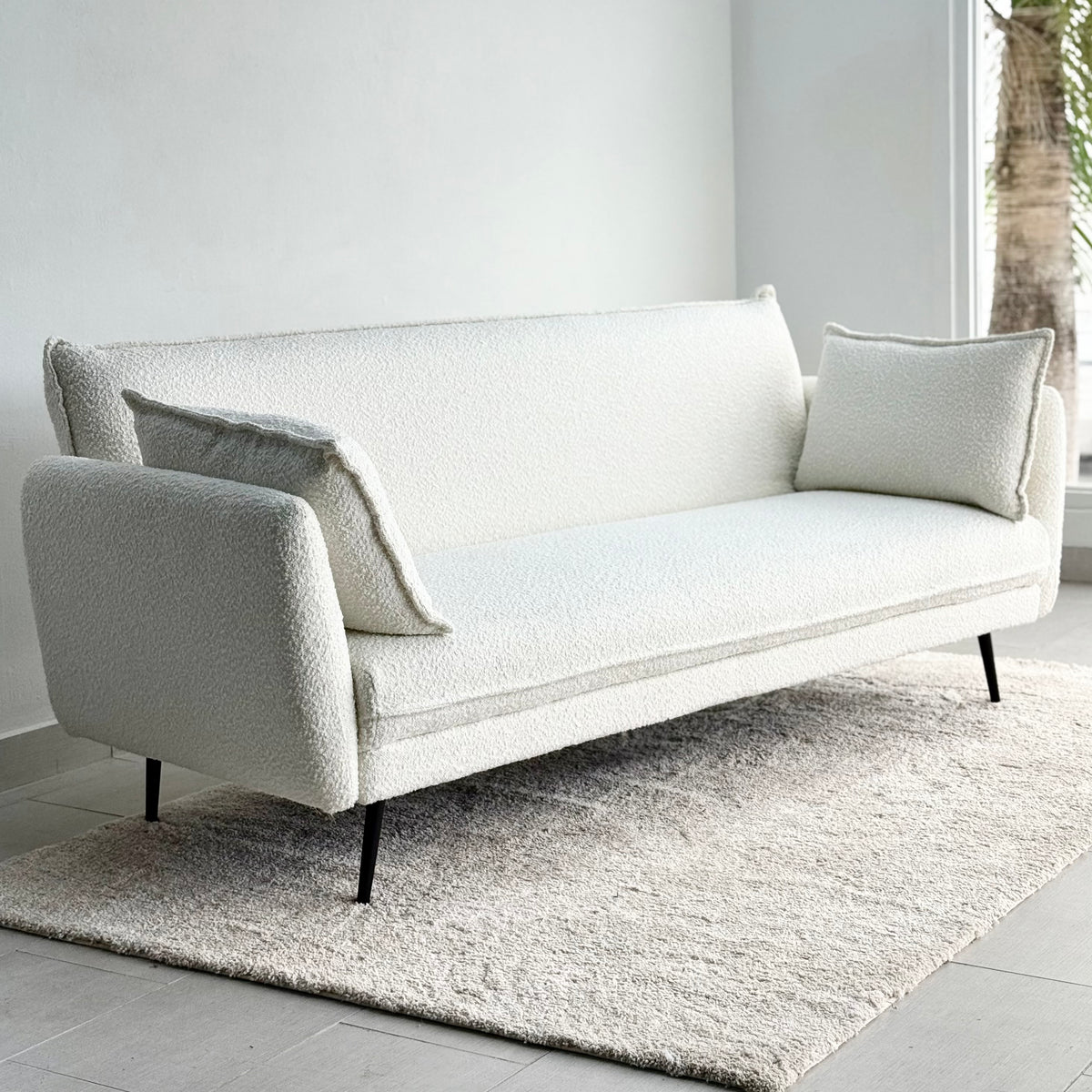 Stilo Futon Sofa Bed Bone White