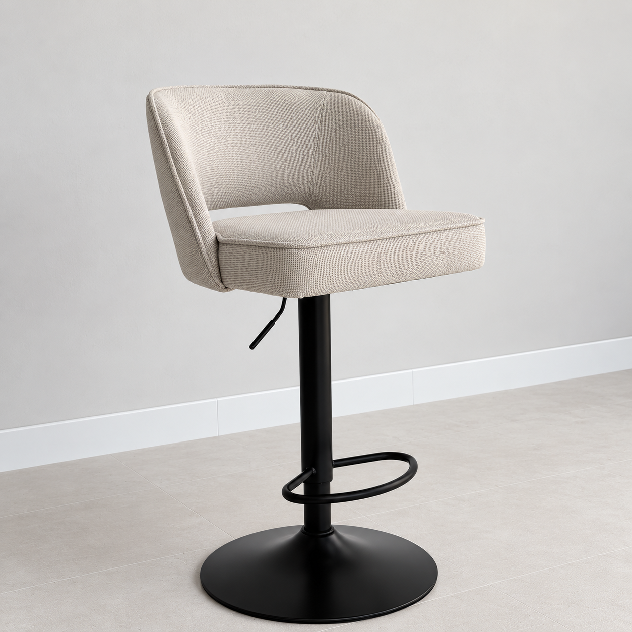 Kamari Adjustable Swivel Bar & Counter Stool Ivory
