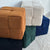Criss-Cross Corduroy Green Ottoman