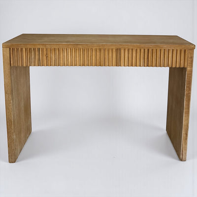 Rustic Fluted Console Wooden Table