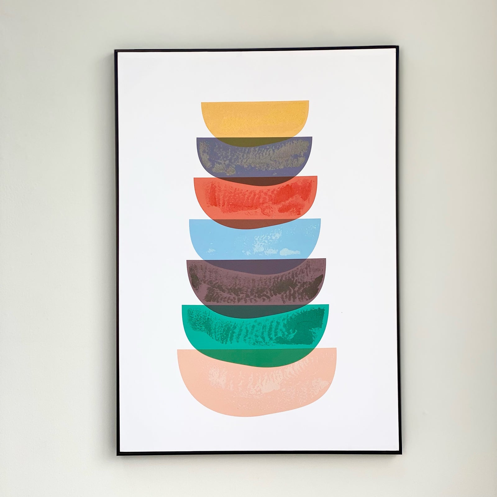 Multi Abstract Arches Framed Canvas Print