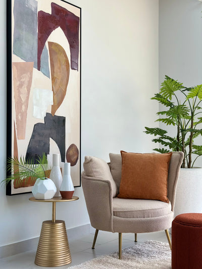 Asymmetrical Sherpa Ivory Chair