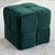 Criss-Cross Corduroy Green Ottoman